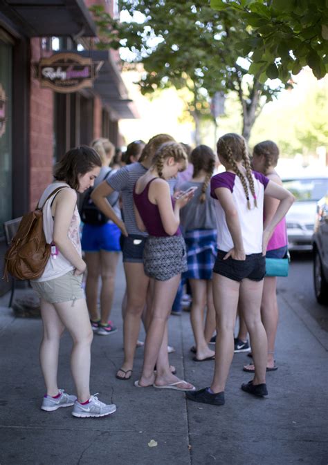 on B Adjustm. . Teenage girls peieng in public